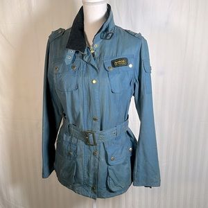 Barbour International Wax Jacket Teal Blue US Sz 14